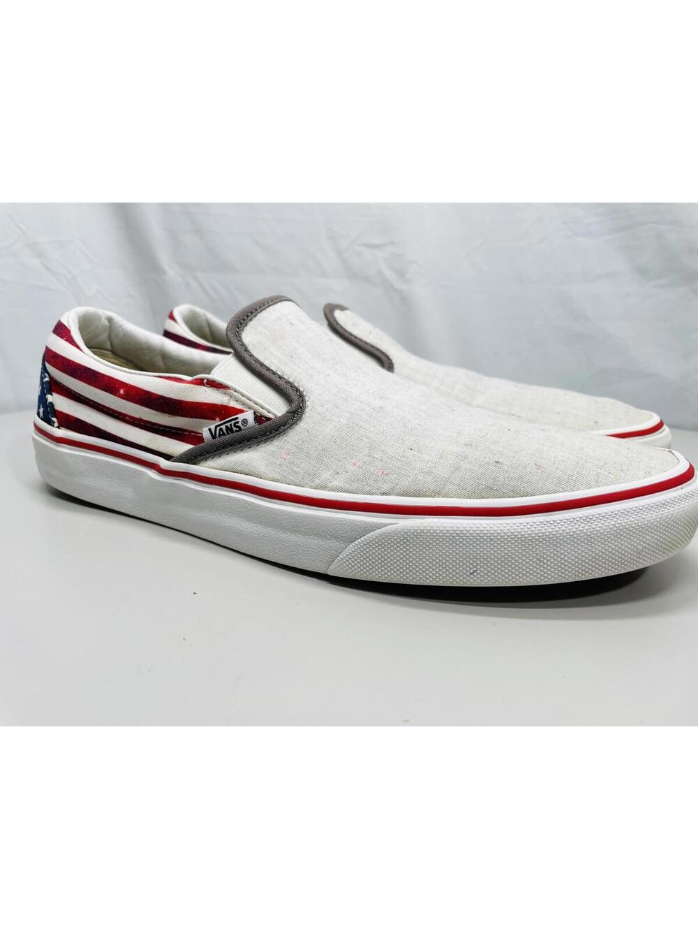 Vans Canvas Classic Slip On 2 Tone US Flag Shoes Mens 10.5 - Picture 6 of 12